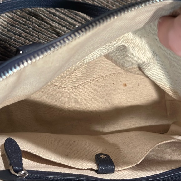 Kate Spade Carolyn Navy Blue Pebbled Leather Shoulder Bag Purse - Picture 11 of 15